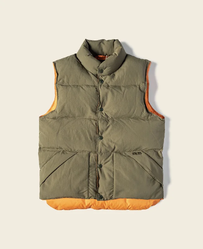 1980's Rip-Stop Nylon Trail Down Vest - Olive