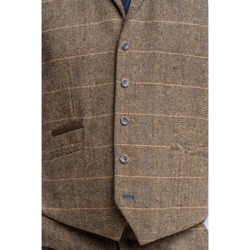 albert-mens-tweed-check-tan-waistcoat