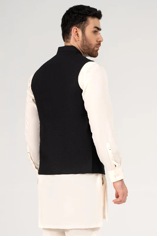 cotton-linen-blended-waistcoat-black