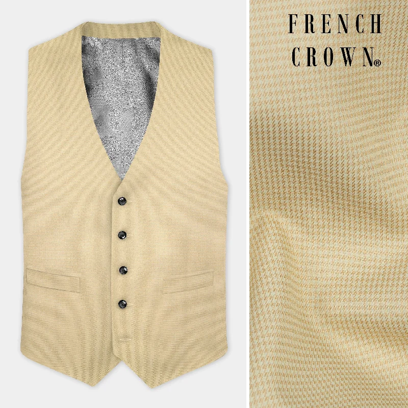 Hampton Cream Houndstooth Wool Rich Waistcoat