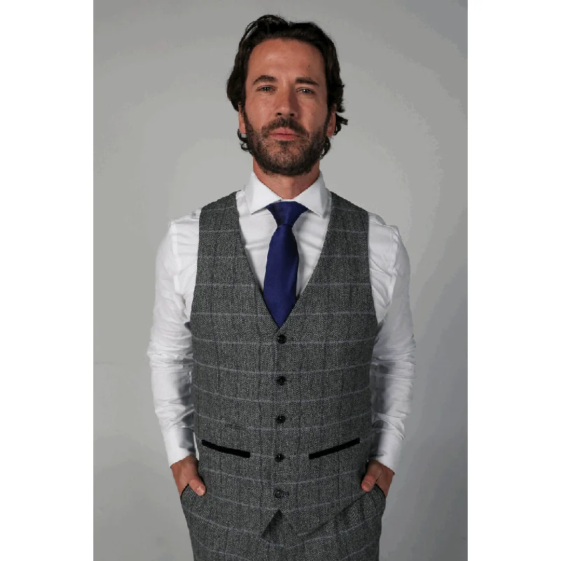 Harris - Men's Grey Tweed Waistcoat