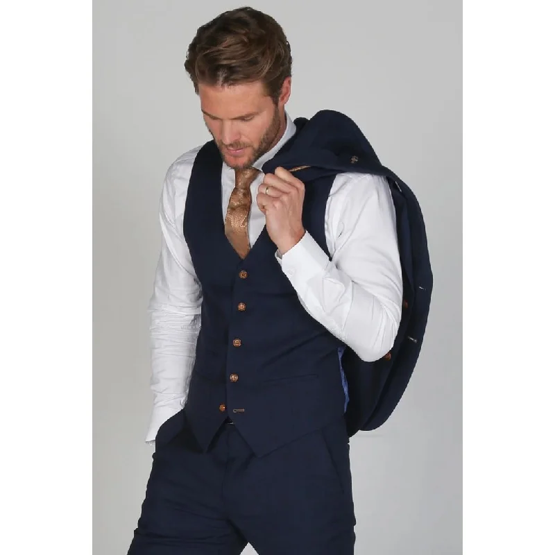 Mayfair- Men's Plain Navy Waistcoat