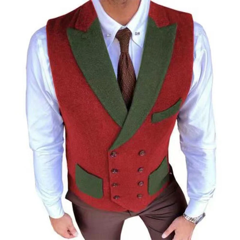 mens-retro-herringbone-contrast-color-slim-suit-vest-97425044m