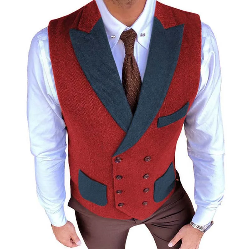 mens-retro-herringbone-contrast-color-slim-suit-vest-97425044m