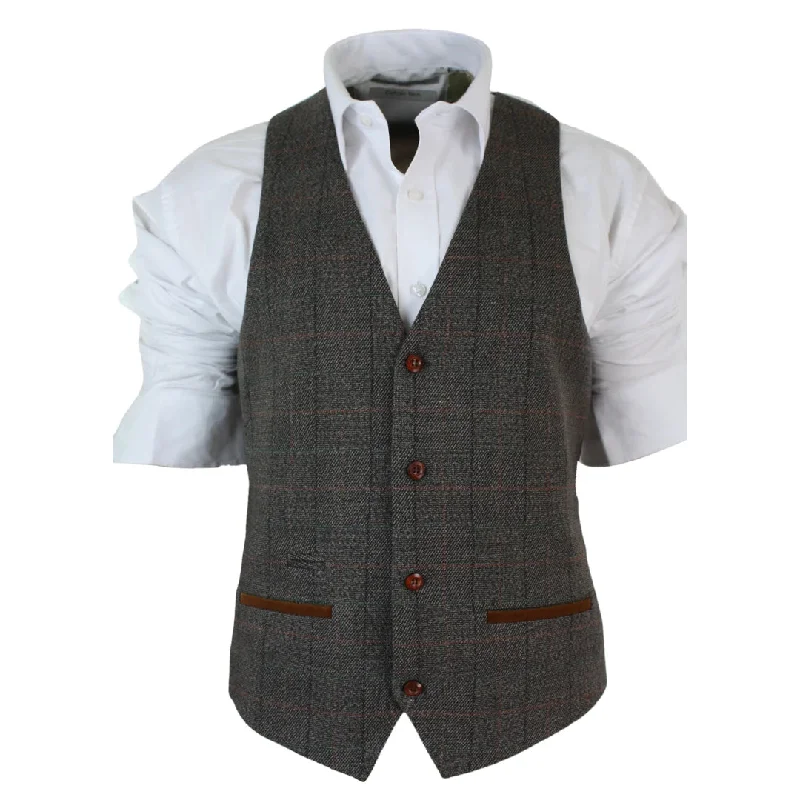 mens-slim-fit-check-grey-tan-brown-waistcoat-smart-casual-tweed-check-navy