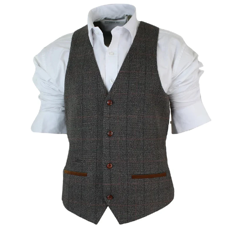 mens-slim-fit-check-grey-tan-brown-waistcoat-smart-casual-tweed-check-navy