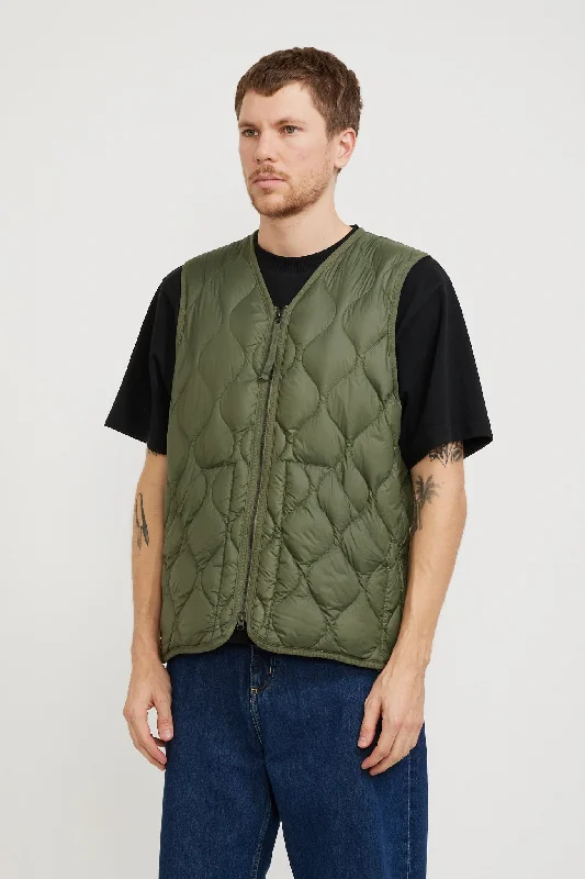 military-zip-v-neck-soft-shell-down-vest-olive