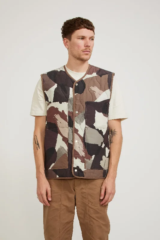 Peter Camo Nylon Insulated Vest Espresso