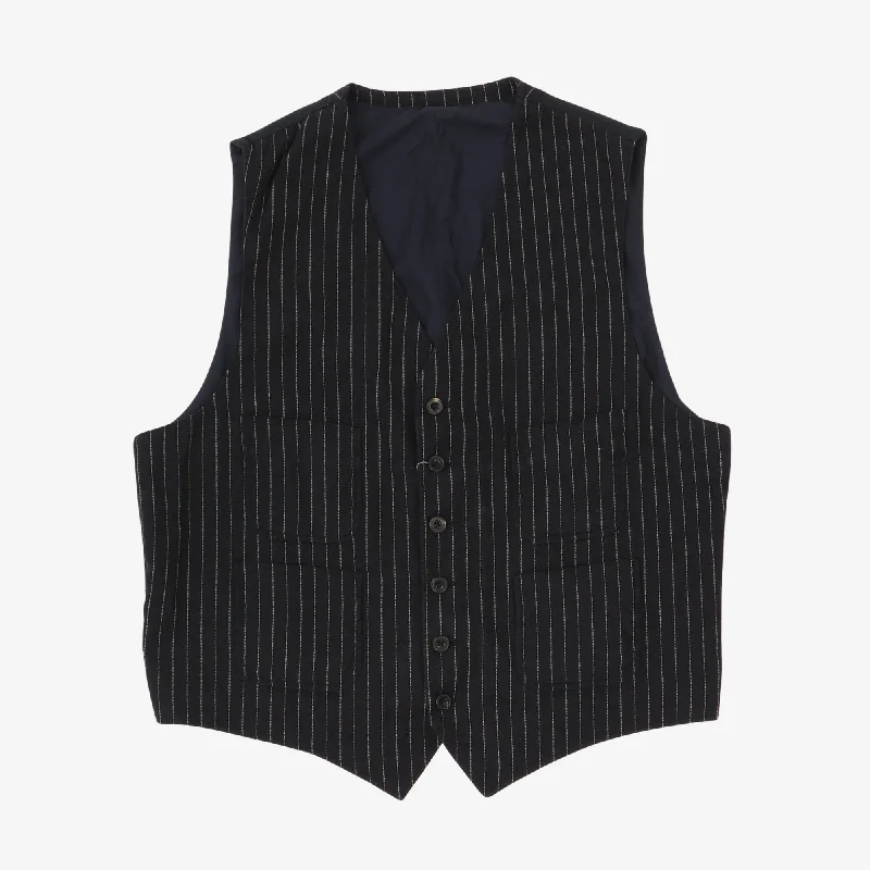 Pinstripe Linen Blend Waistcoat