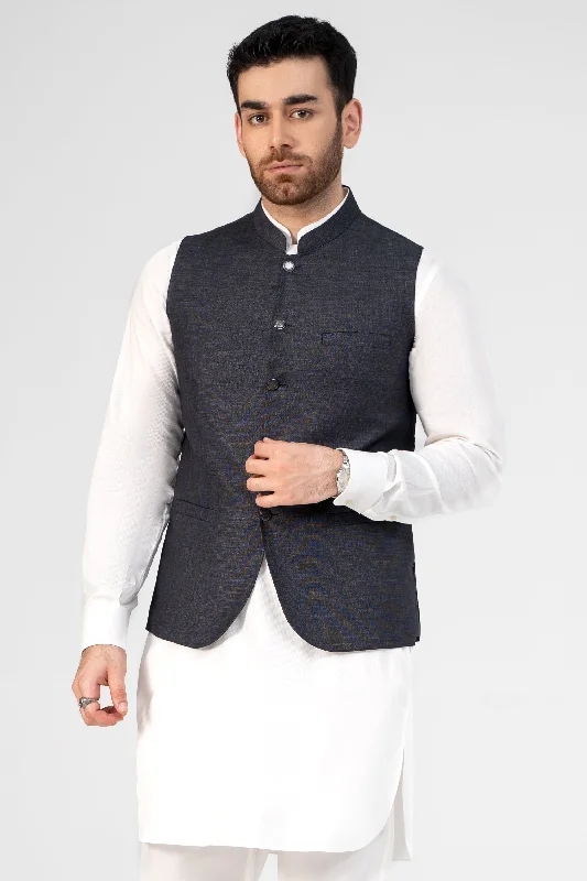 PREMIUM COTTON BLENDED WAISTCOAT DARK DENIM