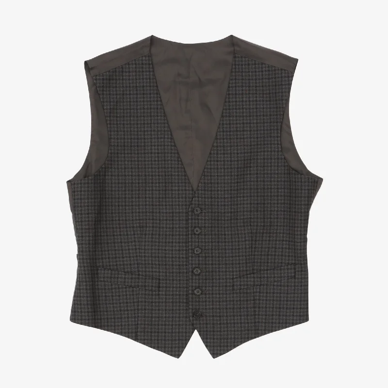 Wool Check Waistcoat