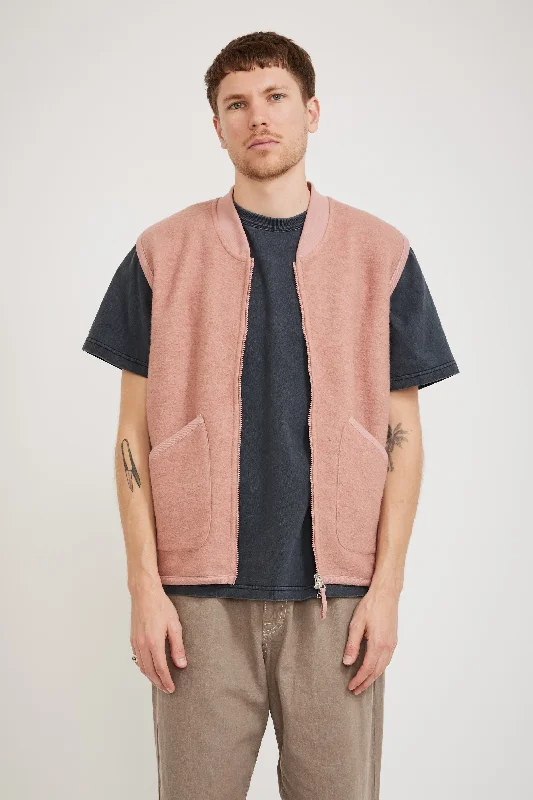 Wool Fleece Zip Waistcoat Pink