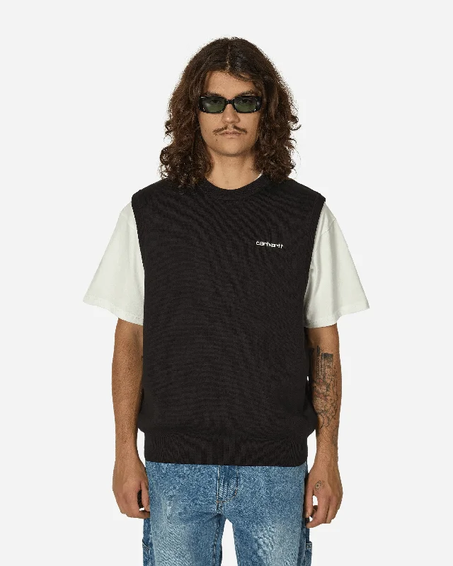 Script Vest Black