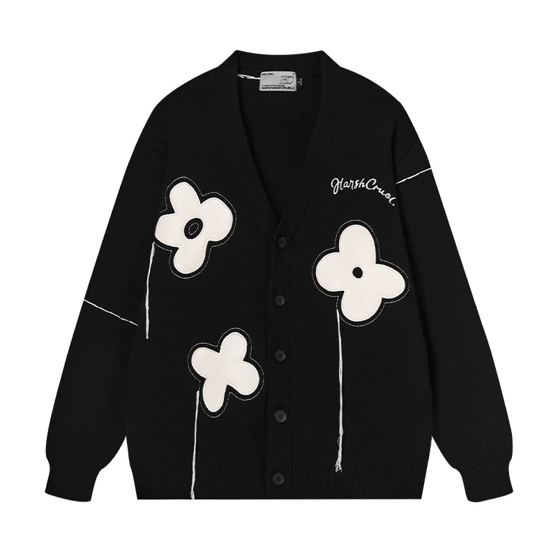 harsh-and-cruel-solitary-flower-tassel-knit-cardigan