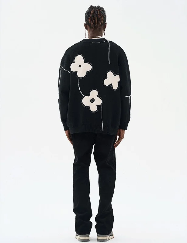 harsh-and-cruel-solitary-flower-tassel-knit-cardigan