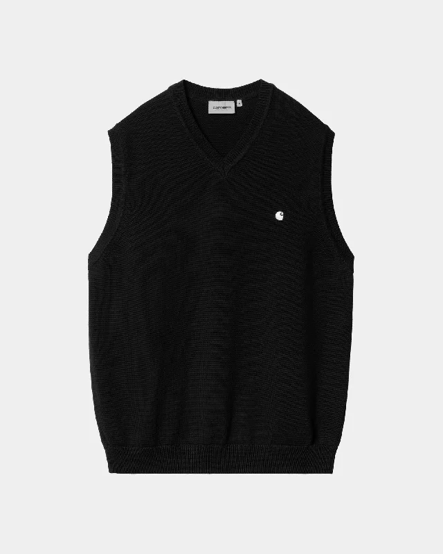 Madison Vest Sweater | Black