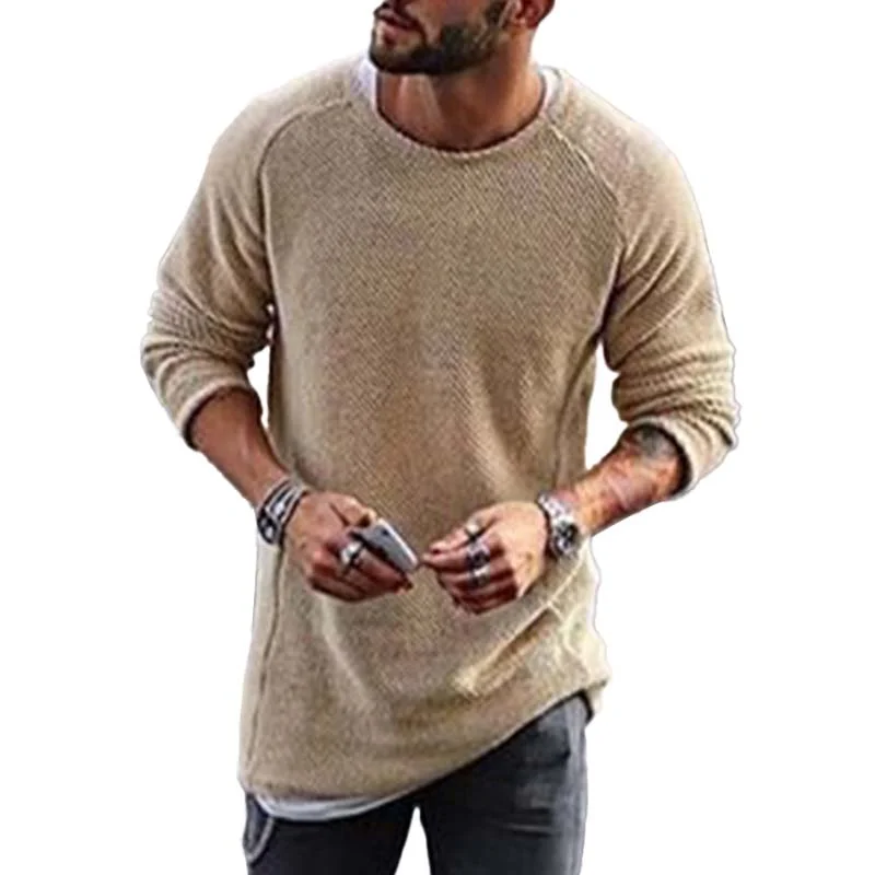 Men's Casual Round Neck Long Sleeve Knit Sweater 28511938M