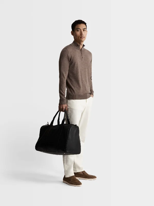 Merino Quarter-Zip Jumper - Neutral