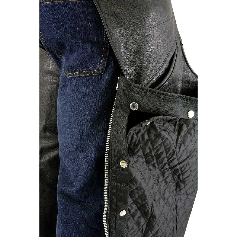 milwaukee-leather-ml1103-mens-black-slash-pocket-chap-with-thermal-liner