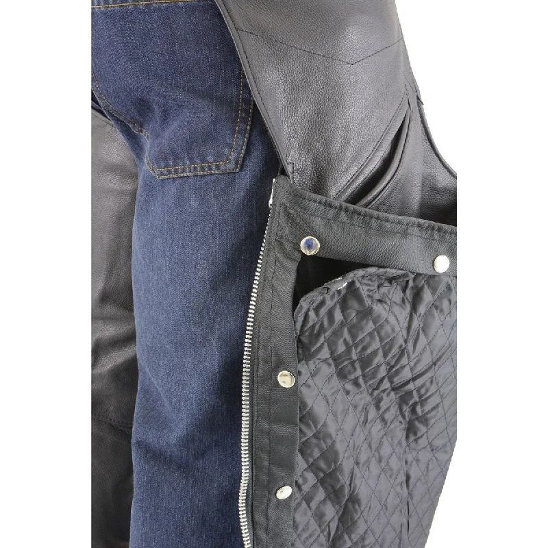 milwaukee-leather-ml1103-mens-black-slash-pocket-chap-with-thermal-liner