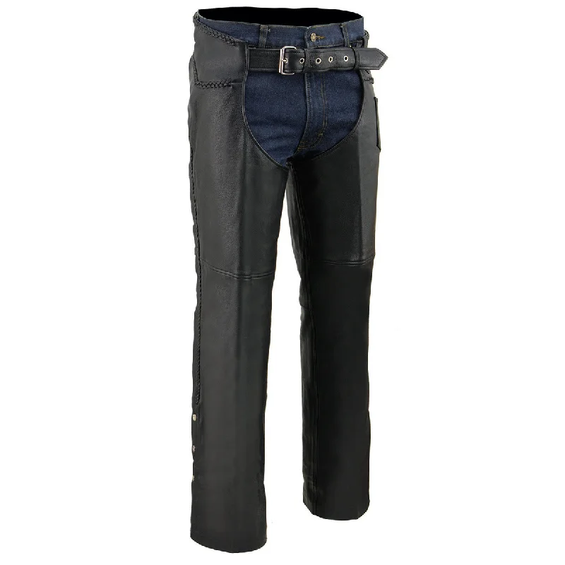 milwaukee-leather-ml1135-mens-black-chaps-with-braiding