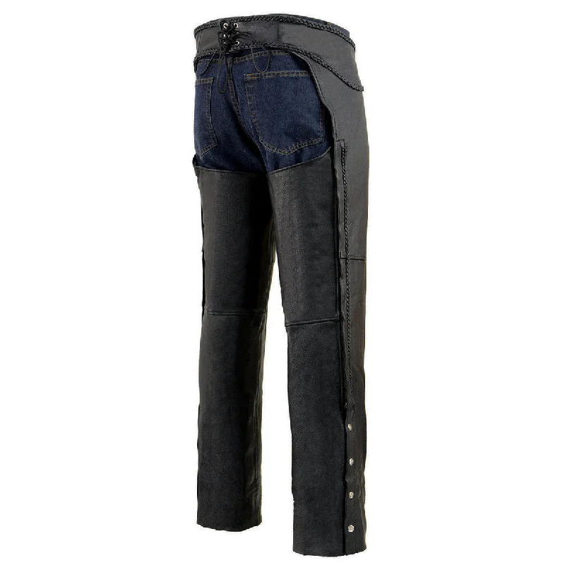 milwaukee-leather-ml1135-mens-black-chaps-with-braiding