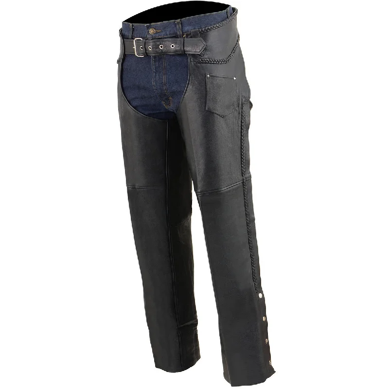 milwaukee-leather-ml1135-mens-black-chaps-with-braiding