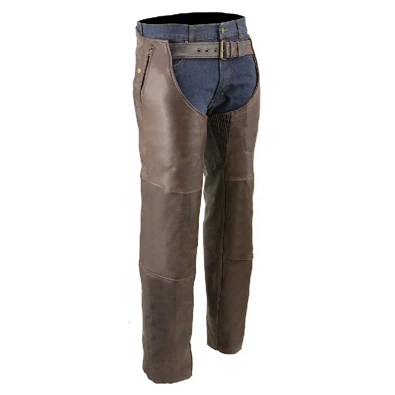 milwaukee-leather-ml1191rt-mens-retro-brown-four-pocket-thermal-lined-chap