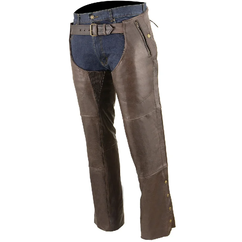 milwaukee-leather-ml1191rt-mens-retro-brown-four-pocket-thermal-lined-chap