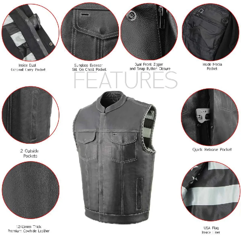 milwaukee-leather-mlm3506-men-s-old-glory-black-leather-with-grey-stitching-vest-and-laced-arm-holes