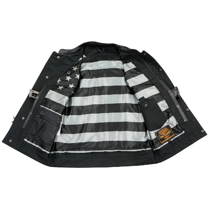 milwaukee-leather-mlm3506-men-s-old-glory-black-leather-with-grey-stitching-vest-and-laced-arm-holes