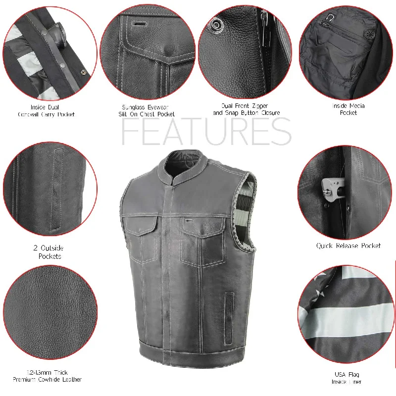 milwaukee-leather-mlm3506-men-s-old-glory-black-leather-with-grey-stitching-vest-and-laced-arm-holes