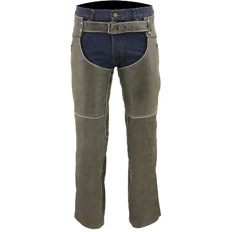 milwaukee-leather-mlm5536-mens-vintage-distressed-grey-slate-chap-with-deep-thigh-zippered-pockets