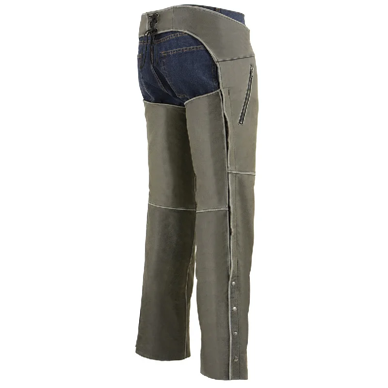 milwaukee-leather-mlm5536-mens-vintage-distressed-grey-slate-chap-with-deep-thigh-zippered-pockets