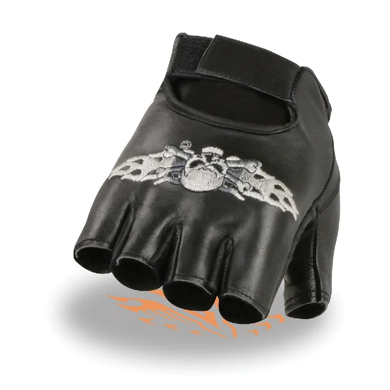 milwaukee-leather-sh353-mens-black-leather-fingerless-glove-with-skull-and-bones-embroidery