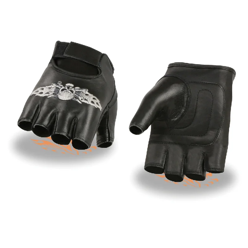 milwaukee-leather-sh353-mens-black-leather-fingerless-glove-with-skull-and-bones-embroidery