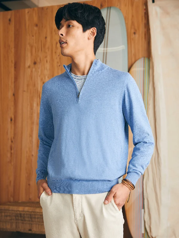 Movement™ Quarter Zip Sweater - Azure Sky Heather