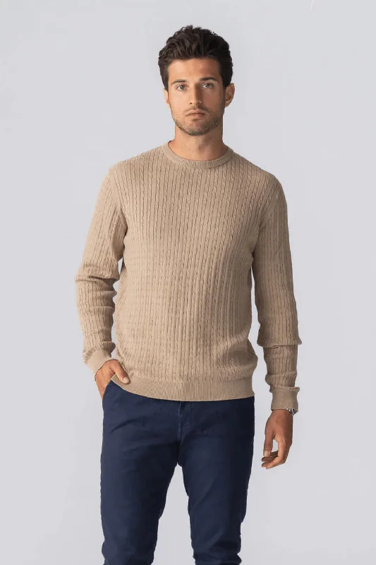 Pullover Kabel Strik - Sand