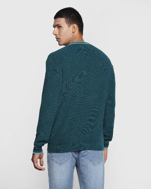 solid-crew-neck-sweater-in-teal-green-bonne