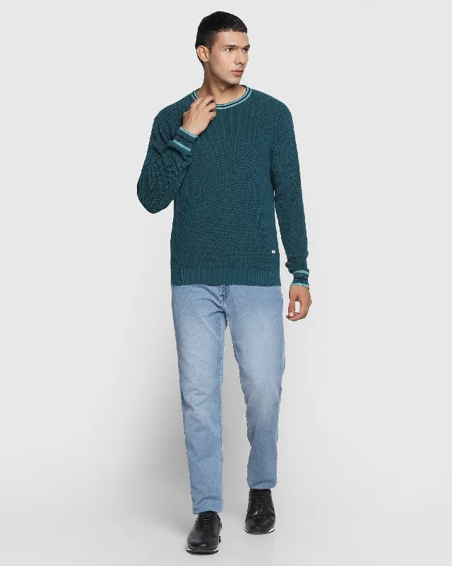 solid-crew-neck-sweater-in-teal-green-bonne