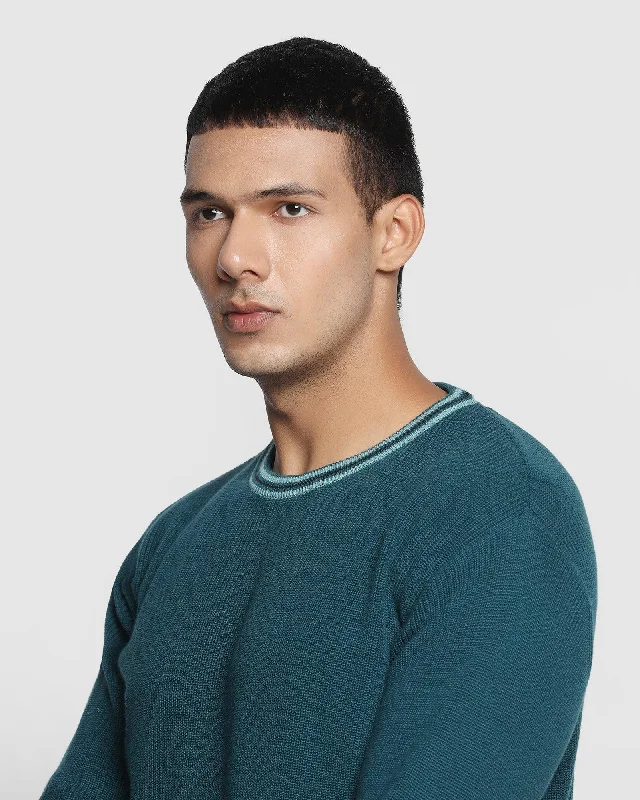 solid-crew-neck-sweater-in-teal-green-bonne