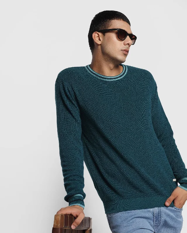 solid-crew-neck-sweater-in-teal-green-bonne