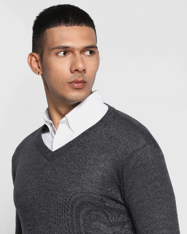 solid-v-neck-sweater-in-charcoal-savior