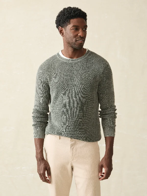 Sunwashed Crewneck Sweater - Mountain Olive