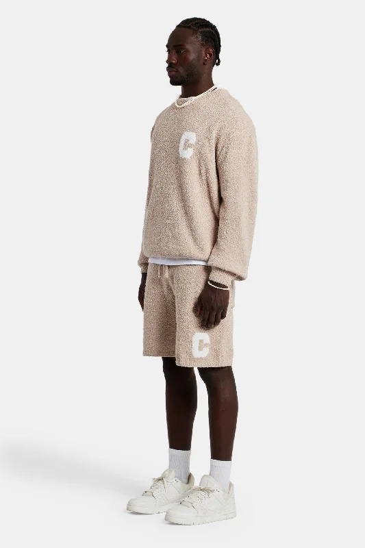 textured-knitted-sweatshirt-short-tracksuit-beige