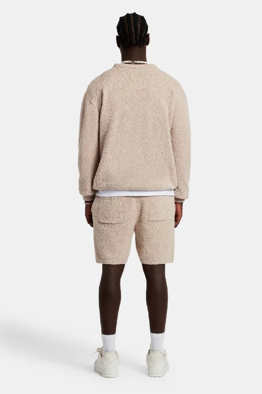 textured-knitted-sweatshirt-short-tracksuit-beige