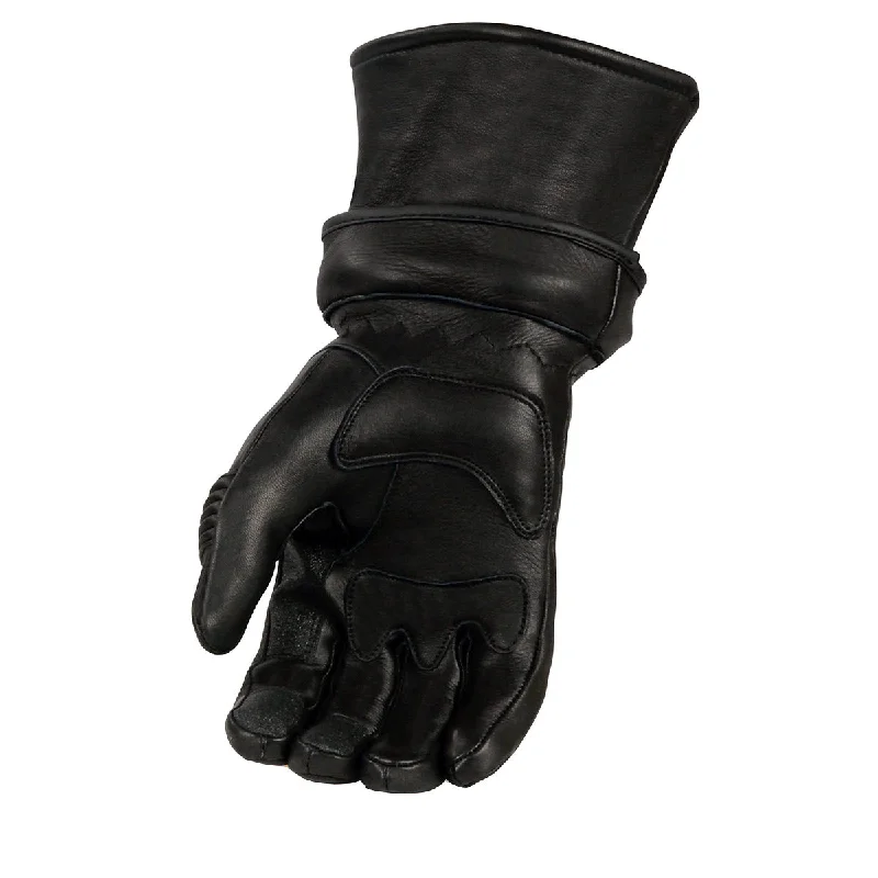 xelement-xg852-mens-black-insulated-leather-deerskin-gauntlet-motorcycle-gloves