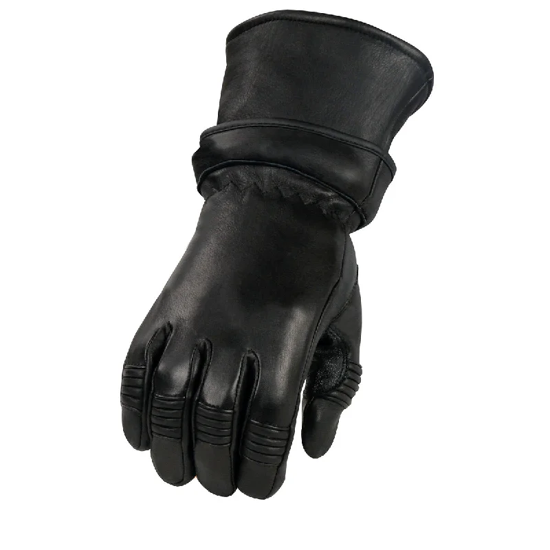 xelement-xg852-mens-black-insulated-leather-deerskin-gauntlet-motorcycle-gloves