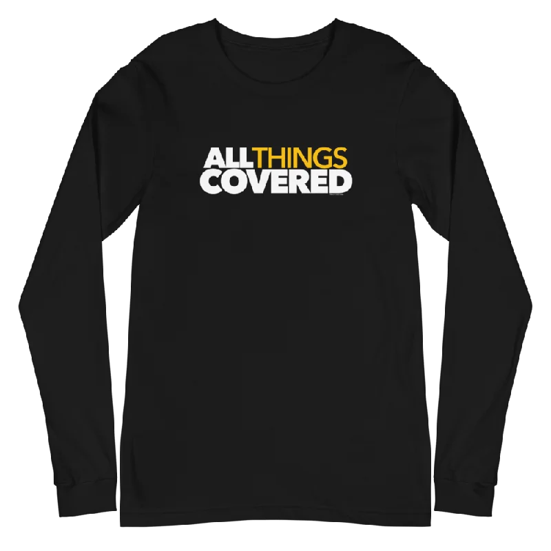 All Things Covered Podcast White Logo Adult Long Sleeve T-Shirt