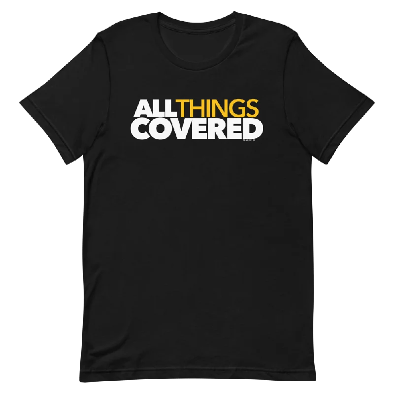 All Things Covered Podcast White Logo Adult Short Sleeve T-Shirt